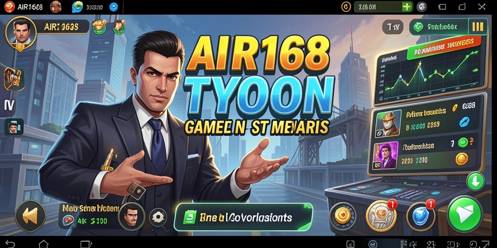 Screenshot gameplay AIR168 menampilkan manajemen bisnis yang seru.
