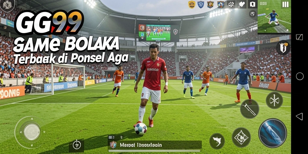 Screenshot gameplay GG99 yang menampilkan aksi sepak bola yang seru.