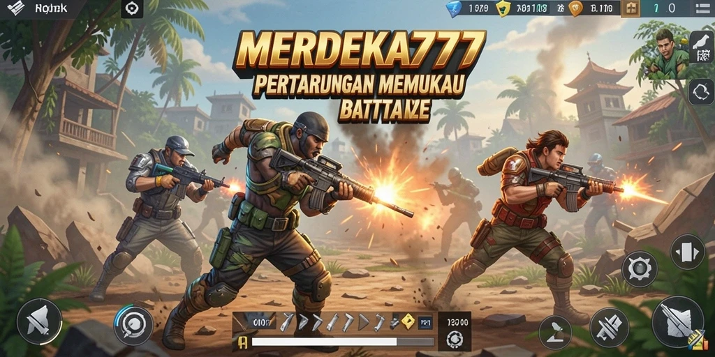 Tampilan gameplay menarik dalam pertarungan Battle Royale di MERDEKA777.