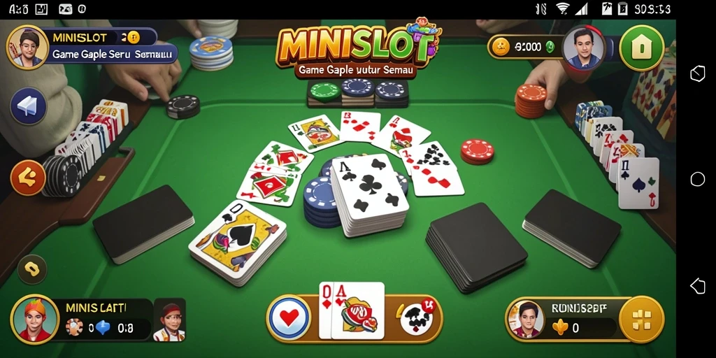 Tangkapan layar gameplay Gaple MINISLOT yang menyenangkan.