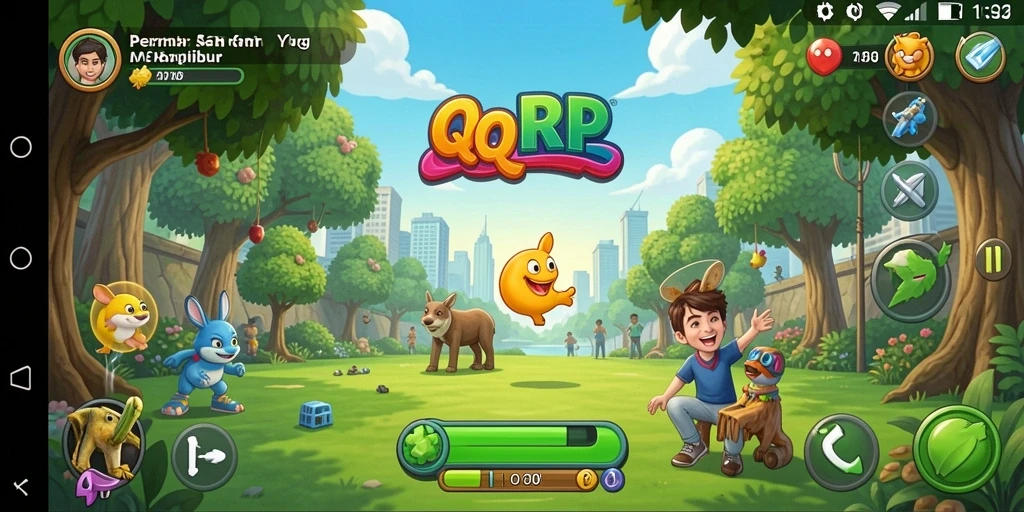 Tampilan gameplay QQRP yang ceria dan menghibur.