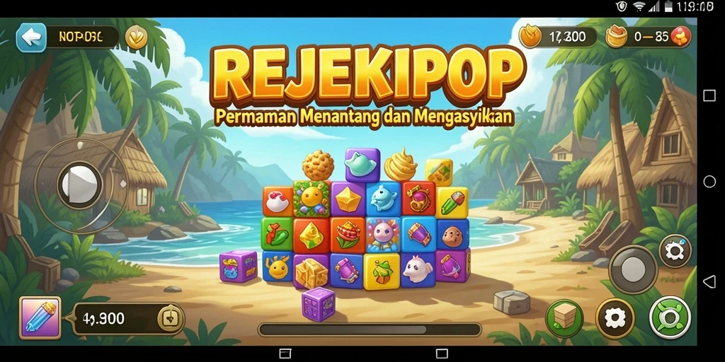 Tampilan gameplay menarik dalam REJEKIPOP yang menantang.