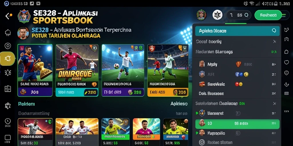 Tampilan utama SE328 menunjukkan fitur live betting yang menarik.