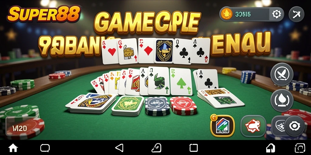 Gambaran gameplay Gaple yang seru di SUPER88.