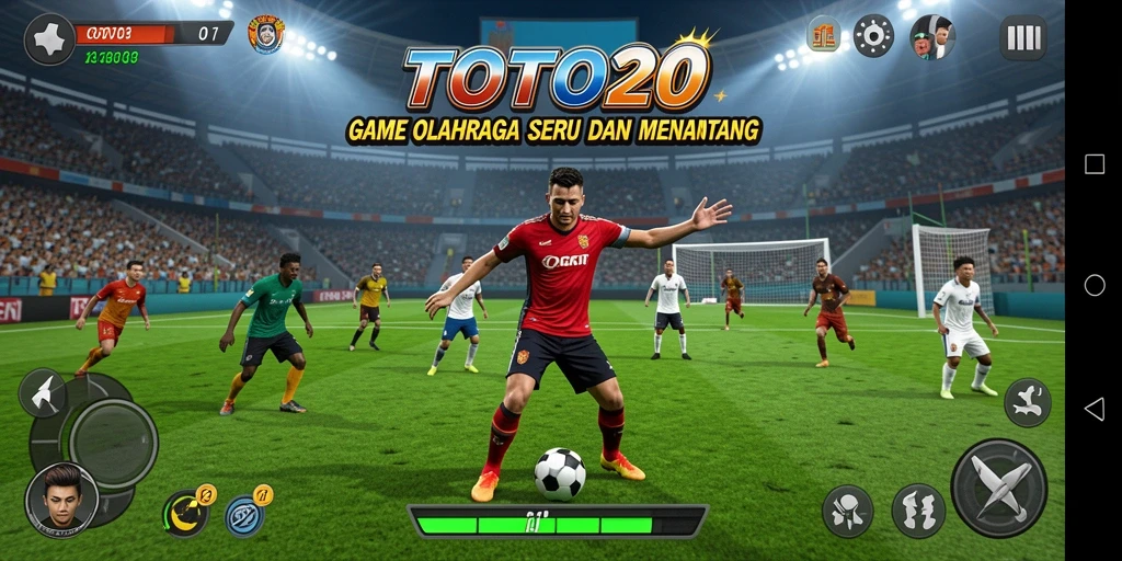 Screenshot TOTO20 menampilkan aksi seru saat bermain olahraga.