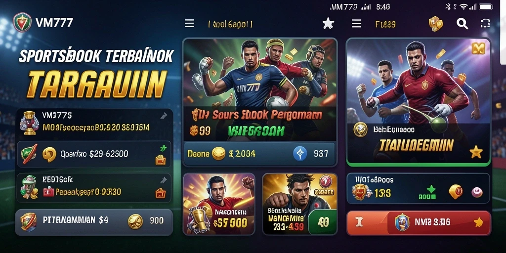 Tampilan gameplay Sportsbook di VM777 yang menarik dan interaktif.